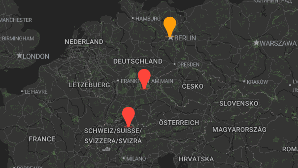 Map of company locations