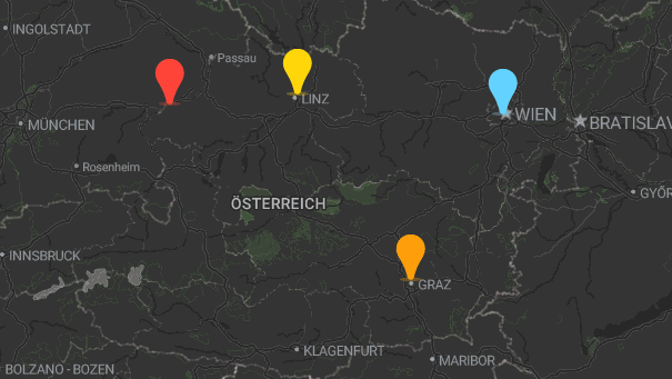 Map of company locations