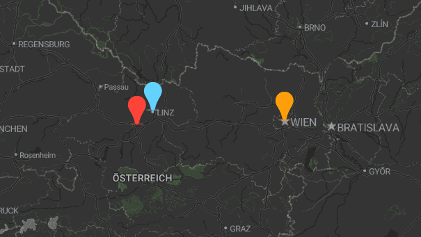 Map of company locations