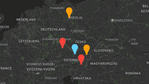 Map of company locations