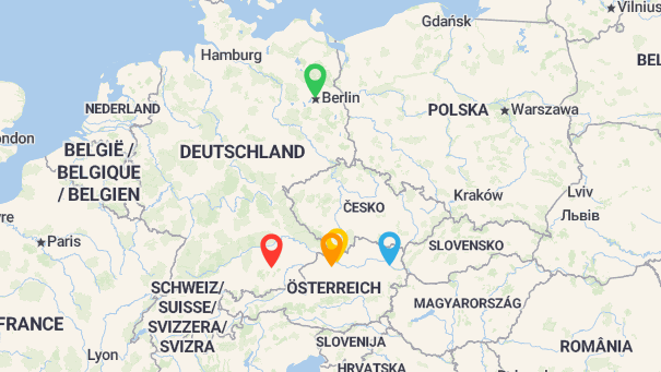 Map of company locations