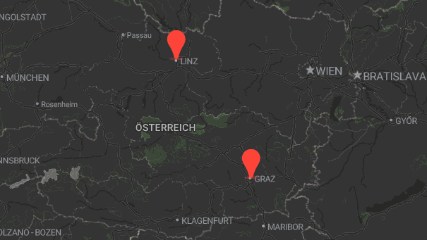 Map of company locations