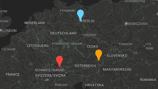 Map of company locations