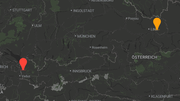 Map of company locations