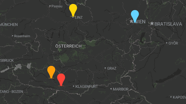 Map of company locations