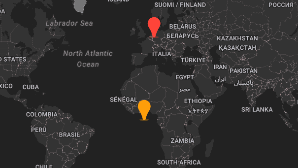 Map of company locations