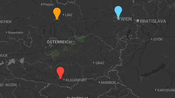Map of company locations