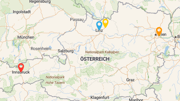 Map of company locations