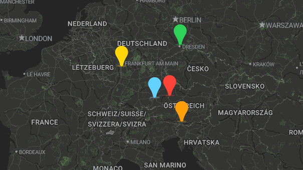 Map of company locations