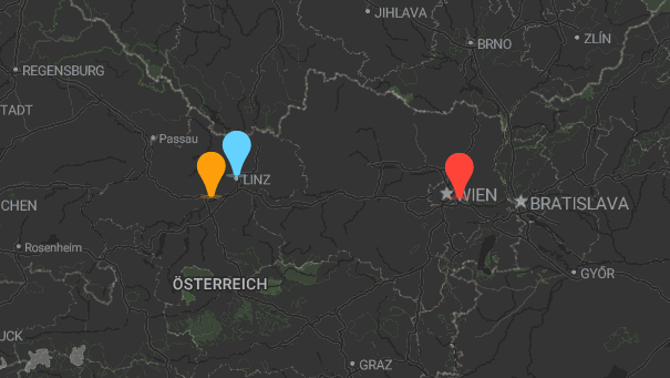 Map of company locations