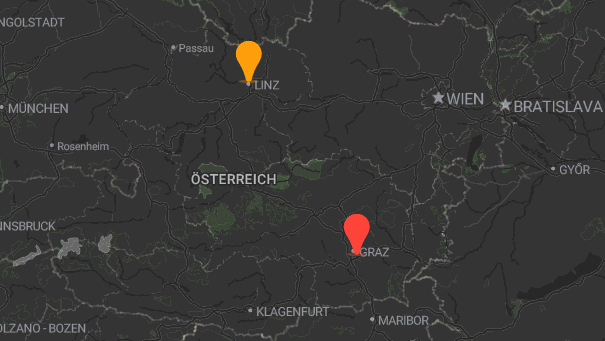 Map of company locations