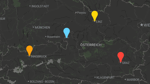 Map of company locations