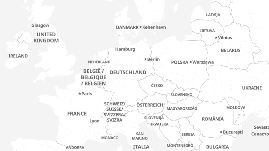 Map of the locations of Crayon