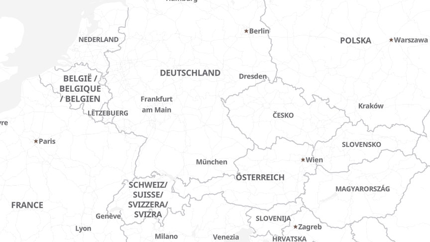 Map of the locations of Gambit
