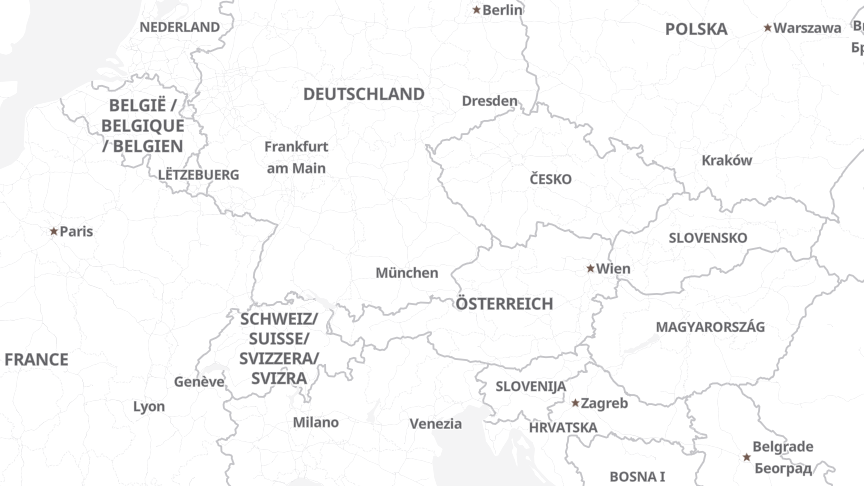 Map of the locations of NTS Netzwerk Telekom Service AG