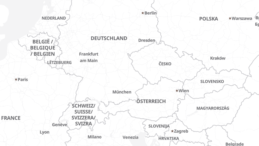 Map of the locations of Porsche Holding GmbH