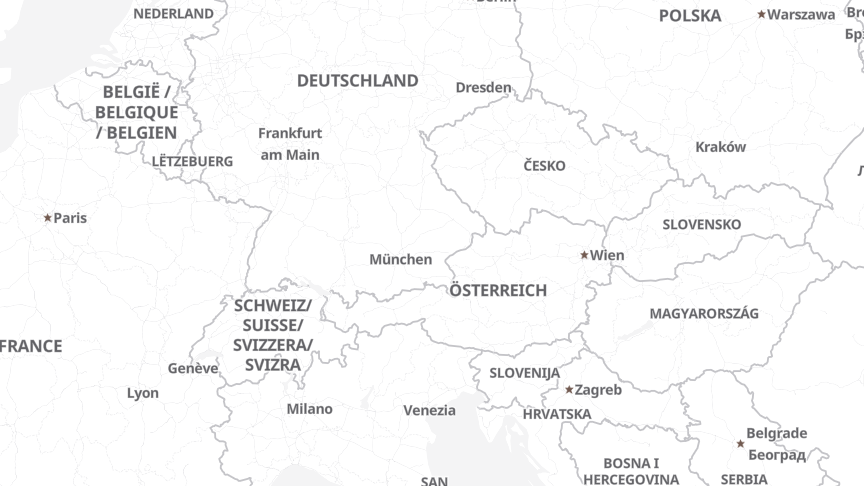 Map of the locations of DEVJobs.at
